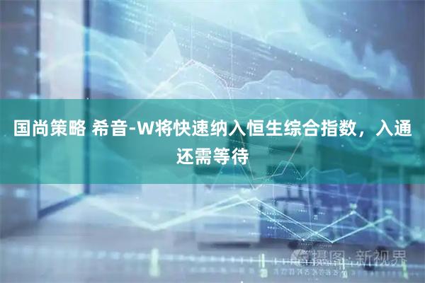 国尚策略 希音-W将快速纳入恒生综合指数，入通还需等待